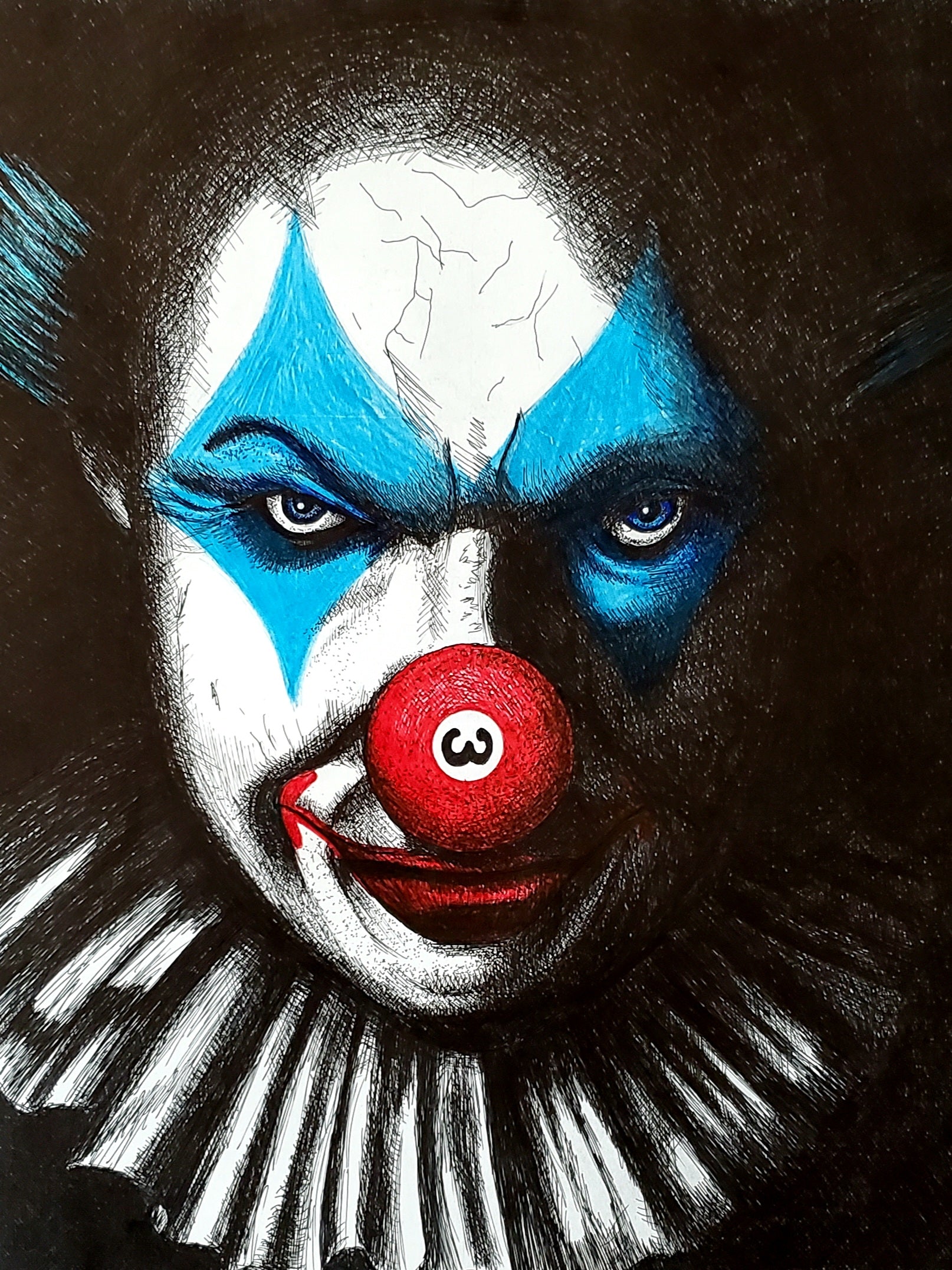 PoolBallArt billiard lifestyle unique art clown three ball