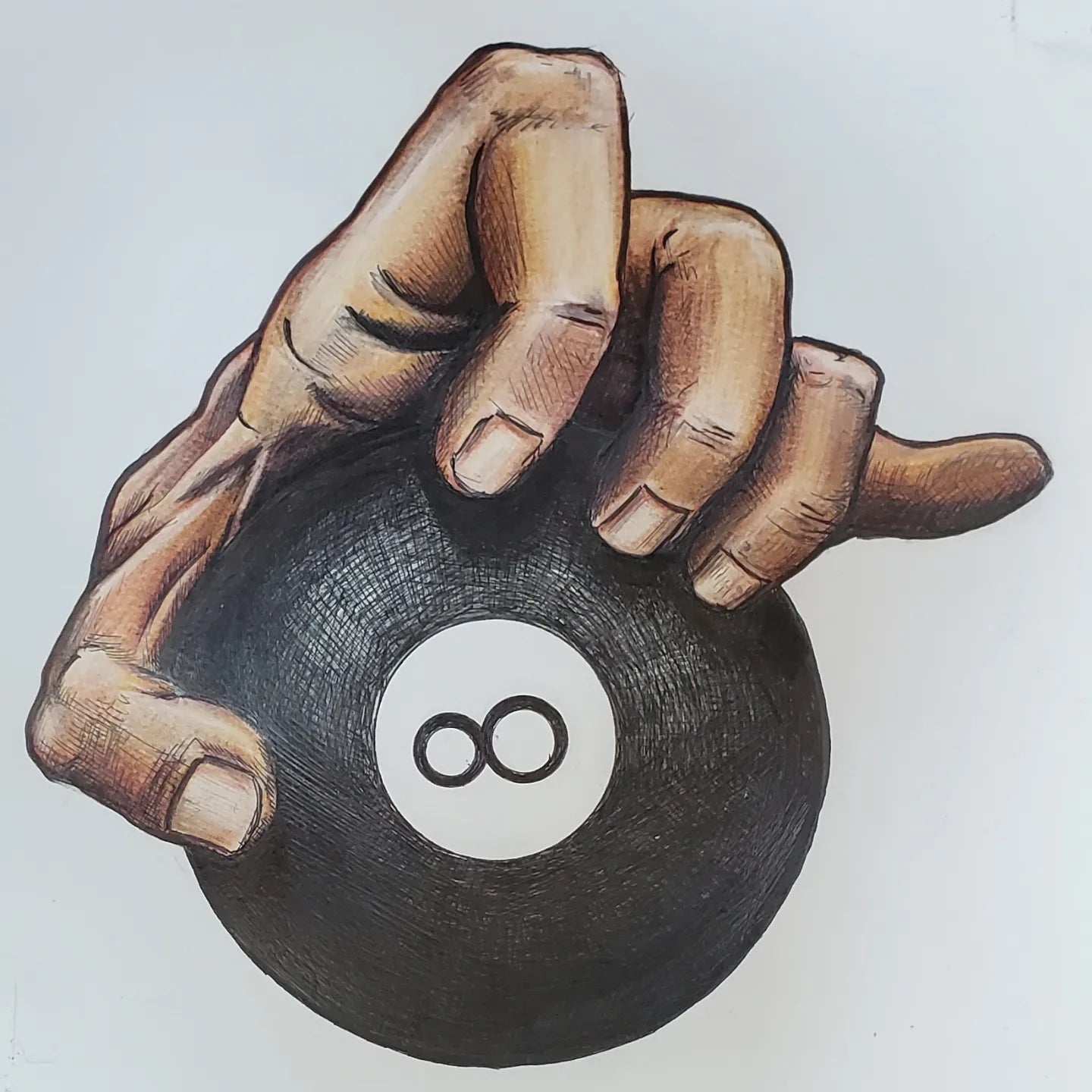 PoolBallArt billiard lifestyle unique art hand eight ball 8-ball
