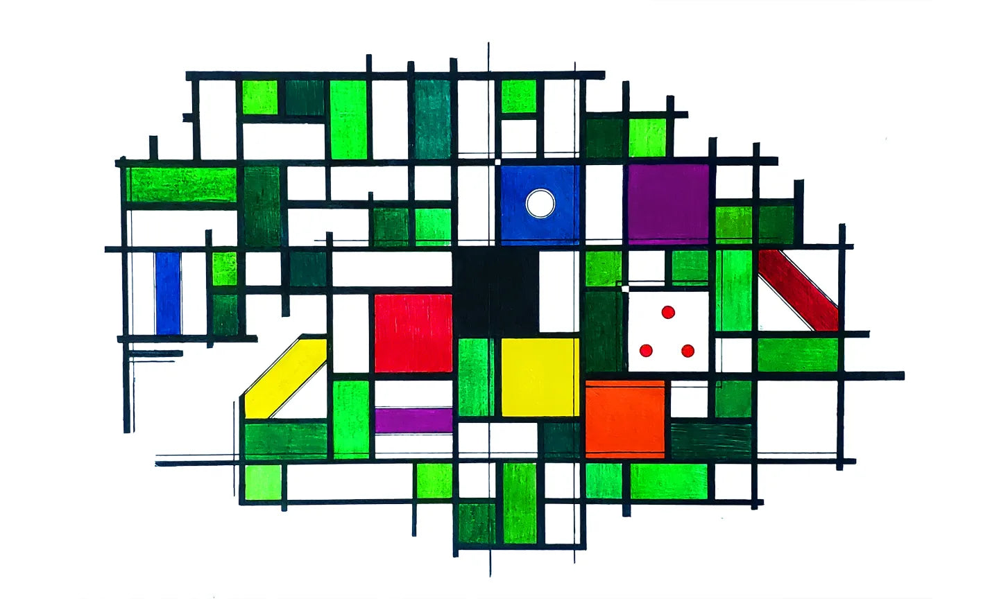 PoolBallArt billiard lifestyle unique art Mondrian one-pocket 1-pocket