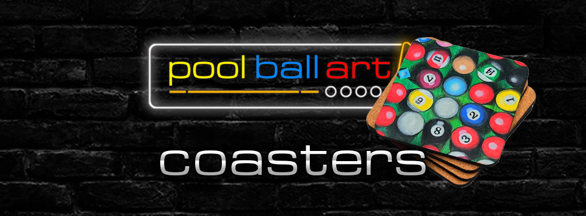 PoolBallArt billiard lifestyle unique art coasters