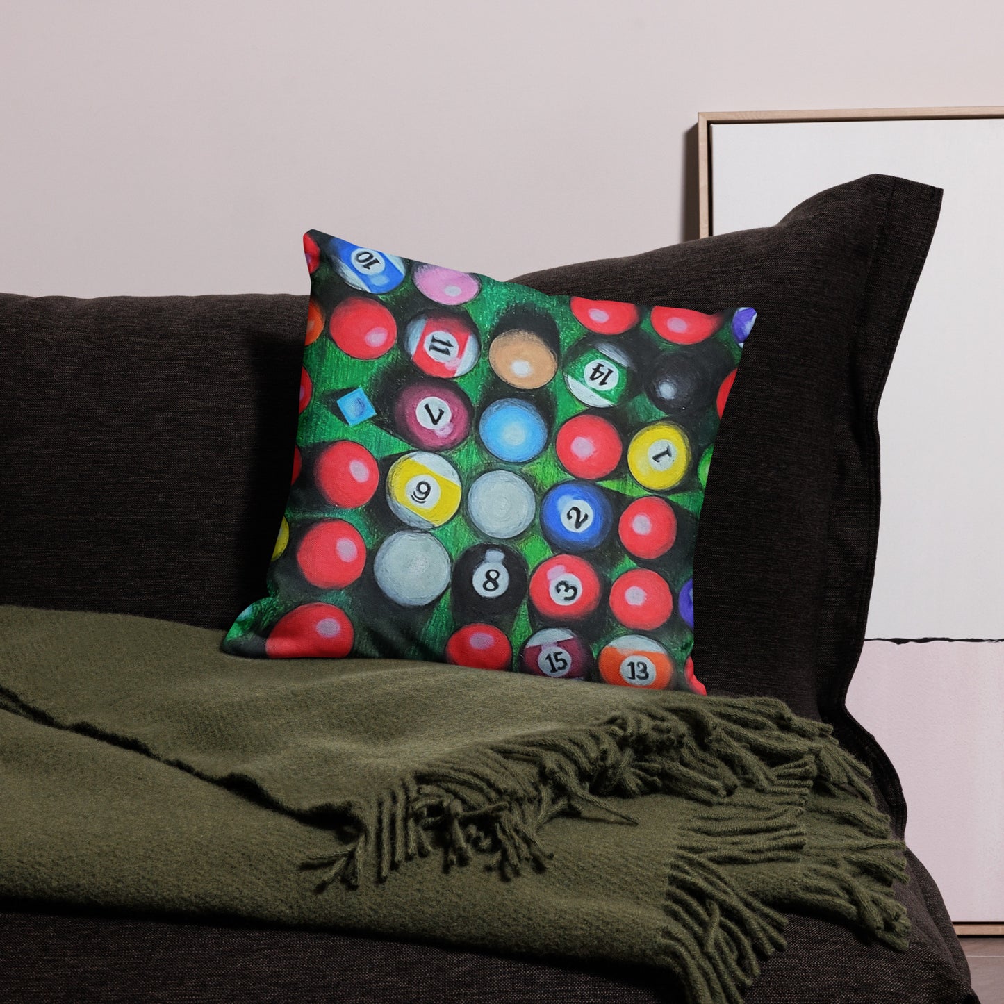 38 Balls and a Chalk Premium Pillow