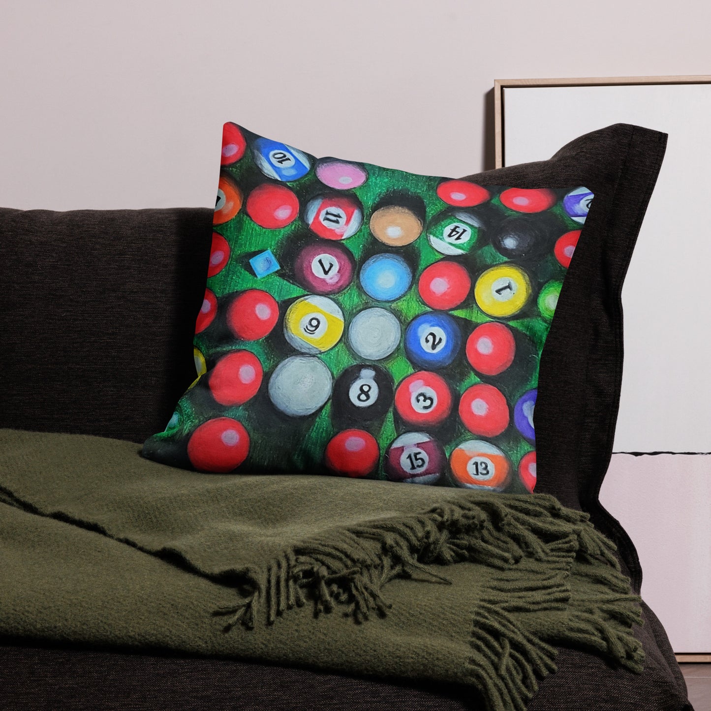 38 Balls and a Chalk Premium Pillow
