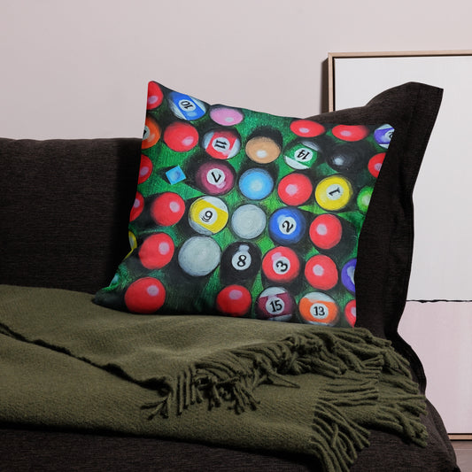 38 Balls and a Chalk Premium Pillow