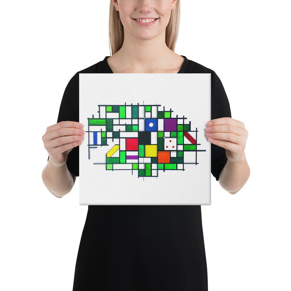 Mondrian One-Pocket Canvas Print