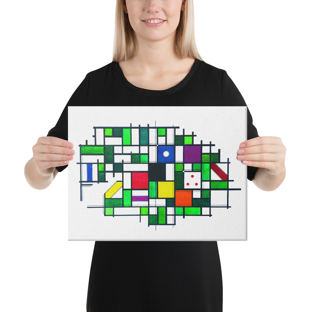 Mondrian One-Pocket Canvas Print