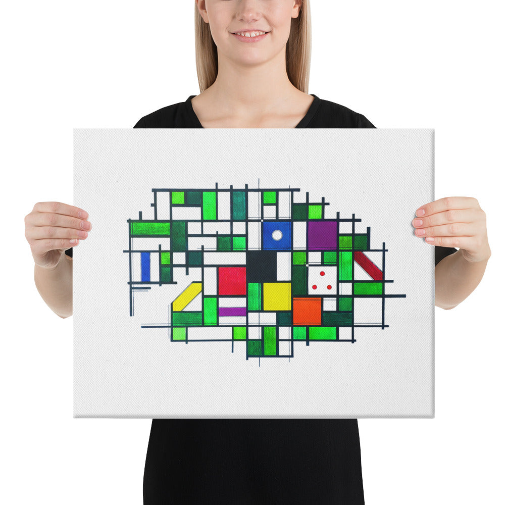 Mondrian One-Pocket Canvas Print