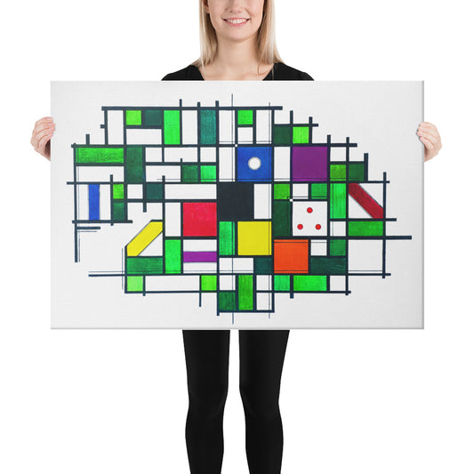 Mondrian One-Pocket Canvas Print