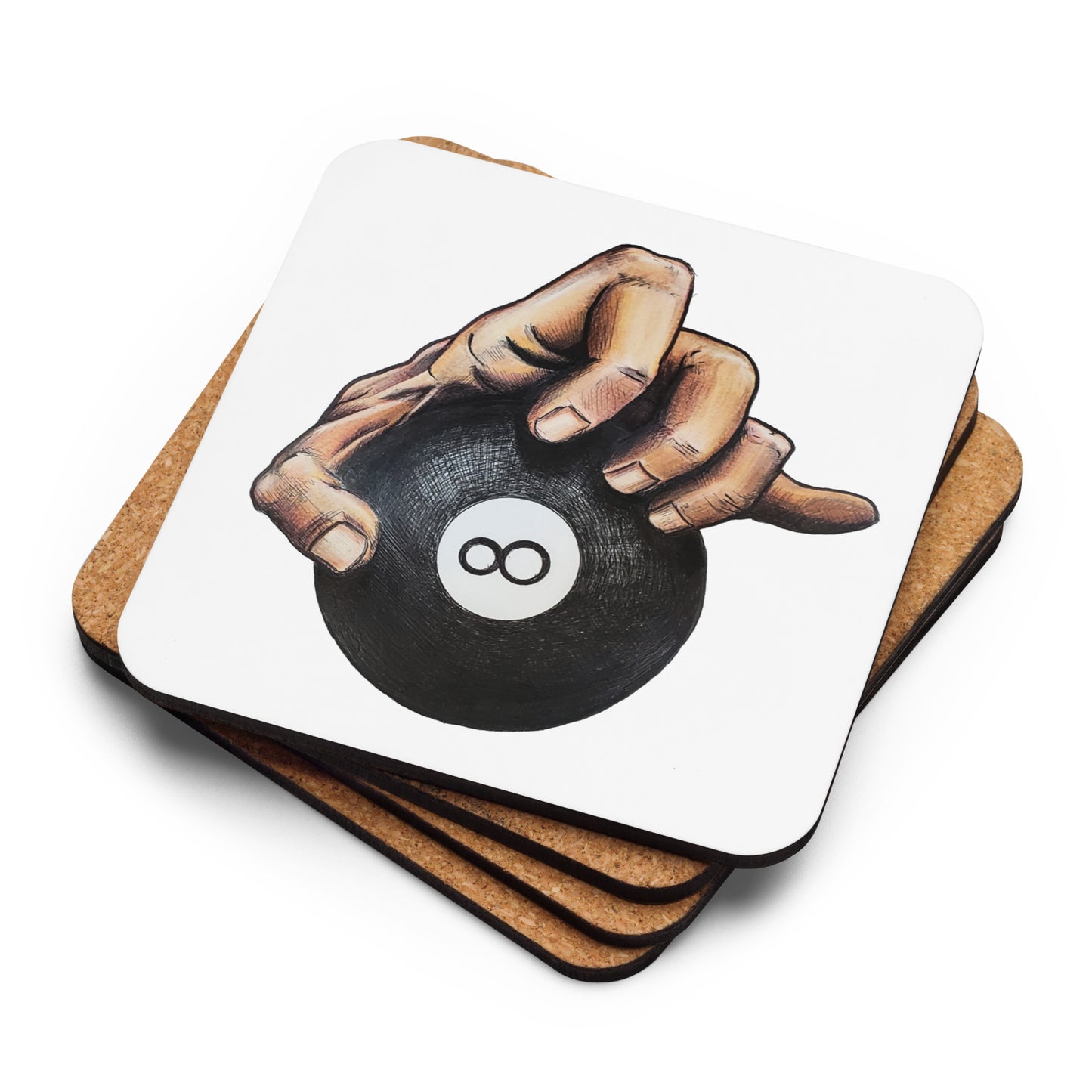 Hand on Ball Cork-back coaster