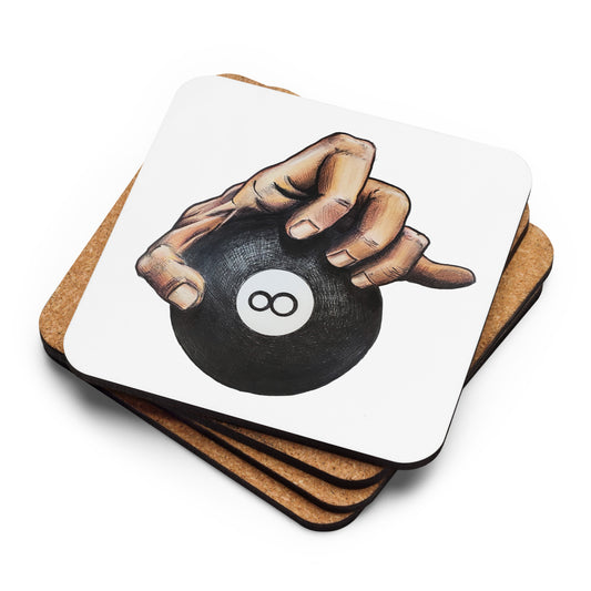 Hand on Ball Cork-back coaster