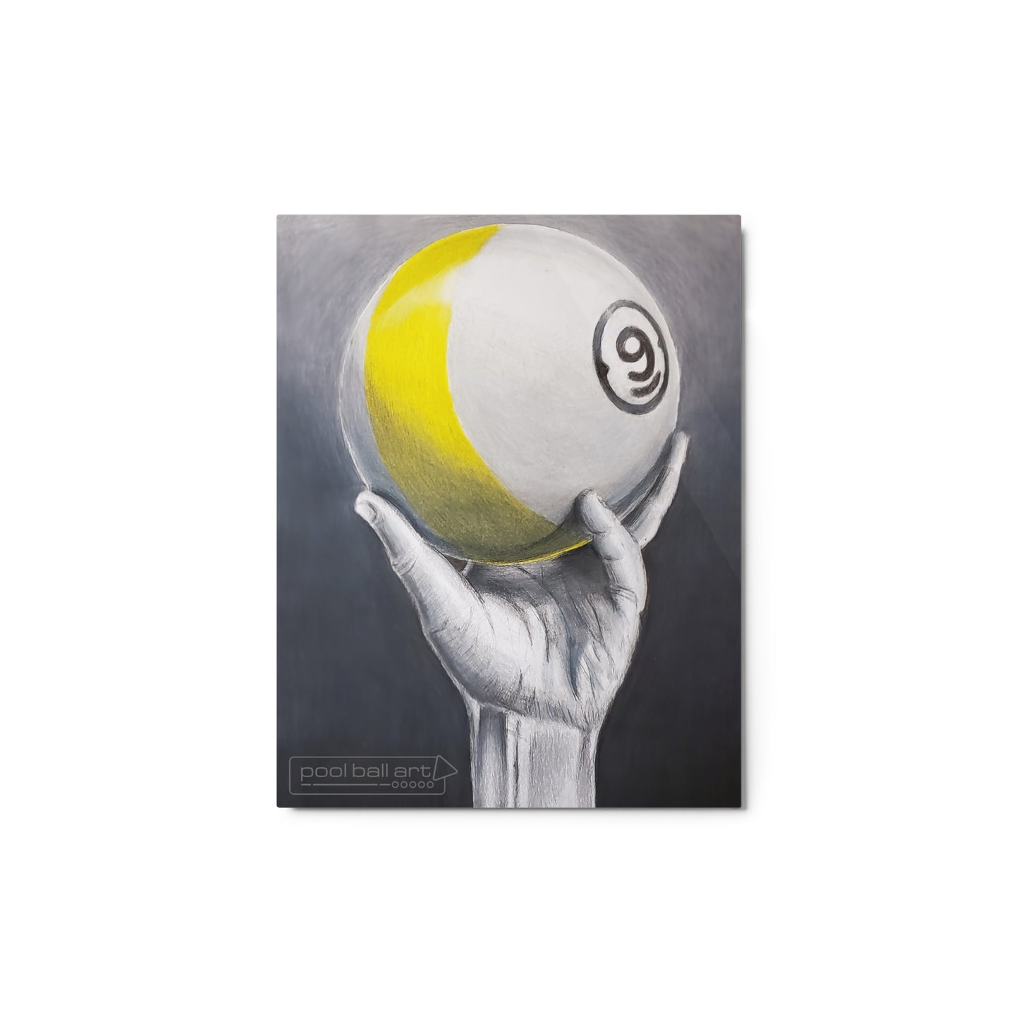 If Escher Played 9 Ball Metal prints