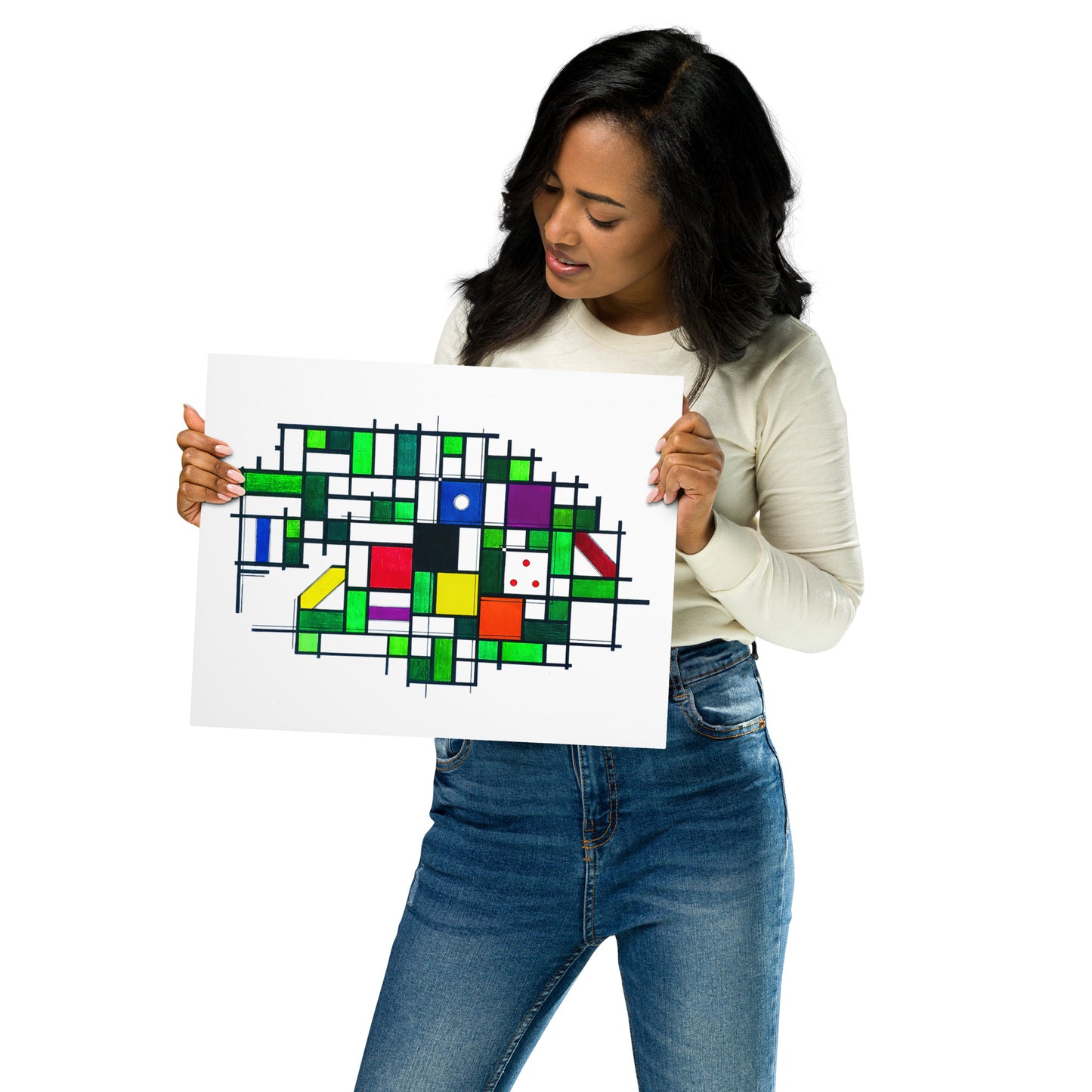 Mondrian One-Pocket Metal prints