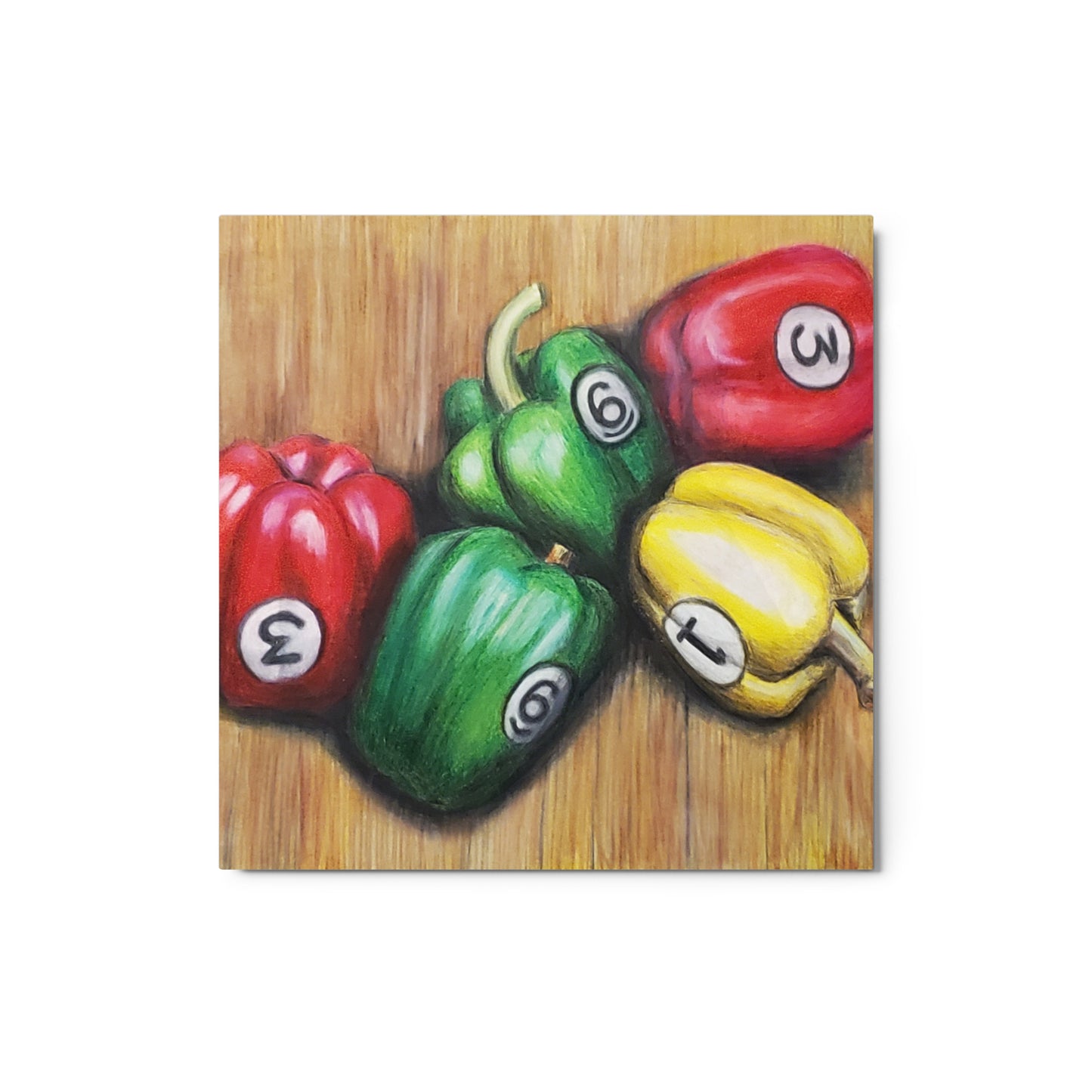 Ball Peppers Metal prints