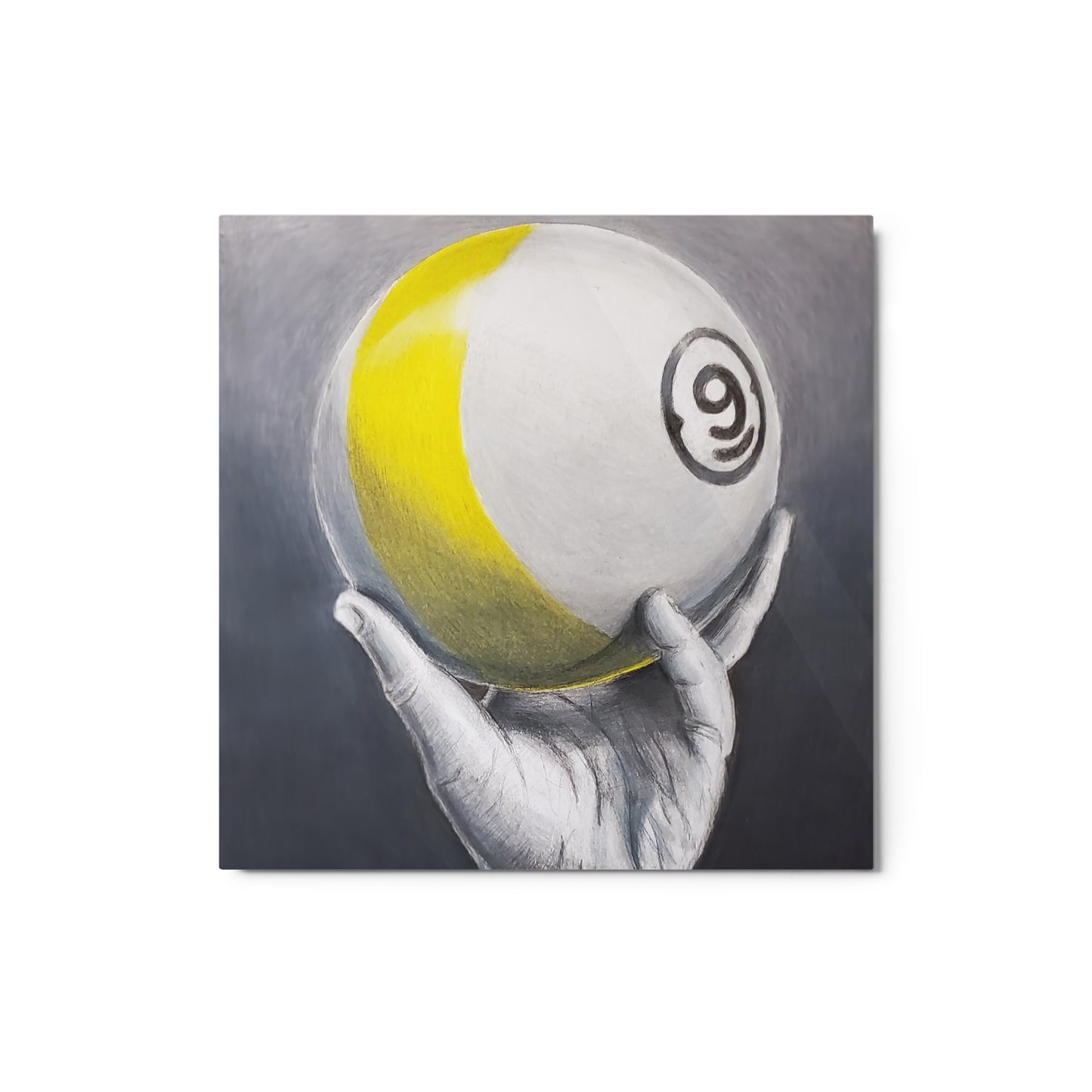 If Escher Played 9 Ball Metal prints