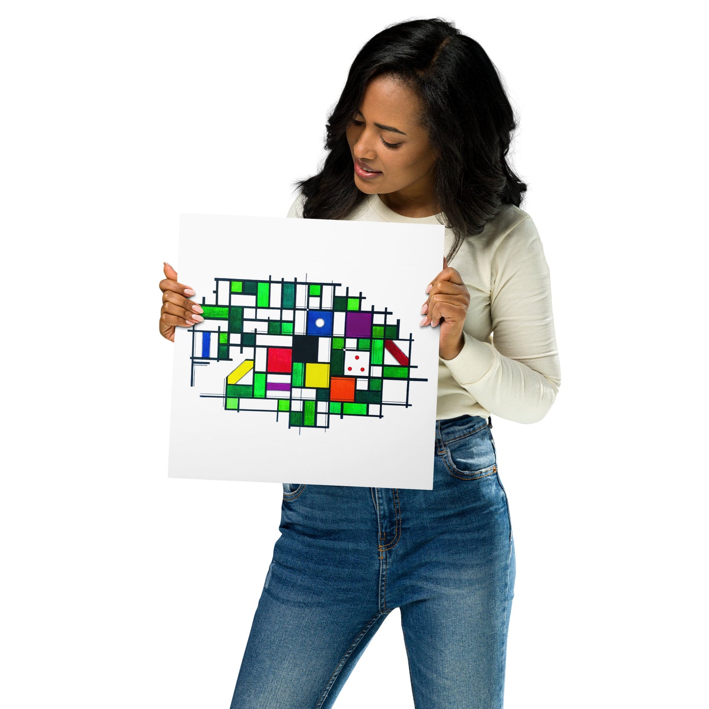 Mondrian One-Pocket Metal prints