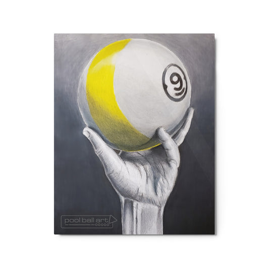 If Escher Played 9 Ball Metal prints