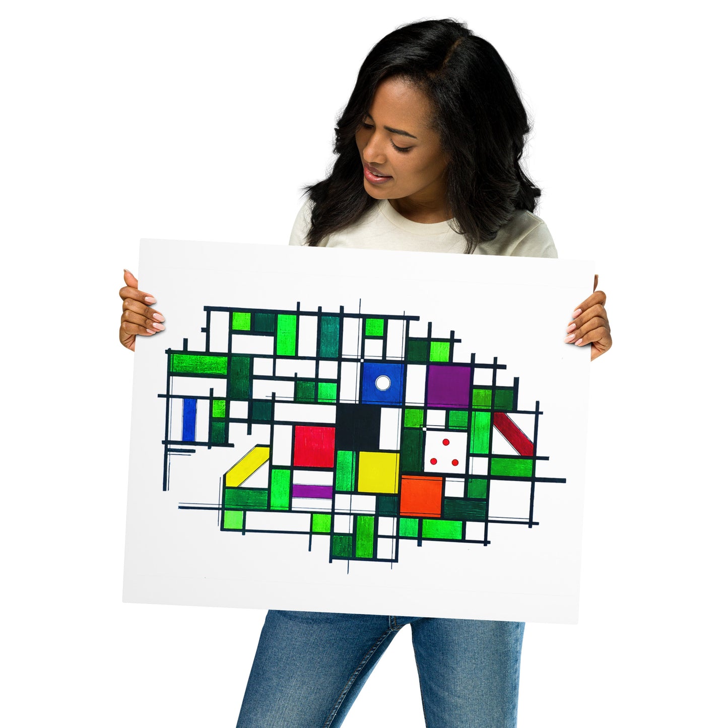Mondrian One-Pocket Metal prints