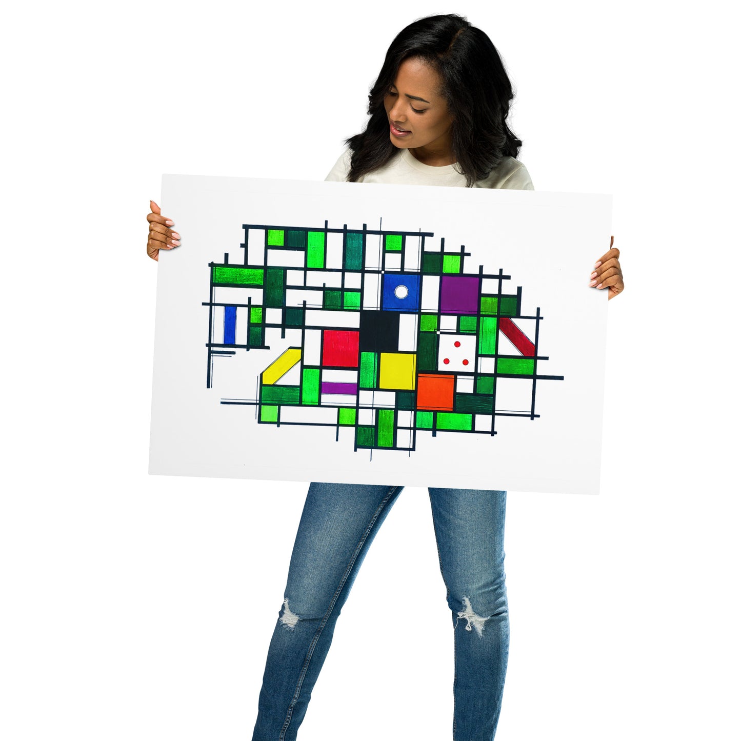 Mondrian One-Pocket Metal prints
