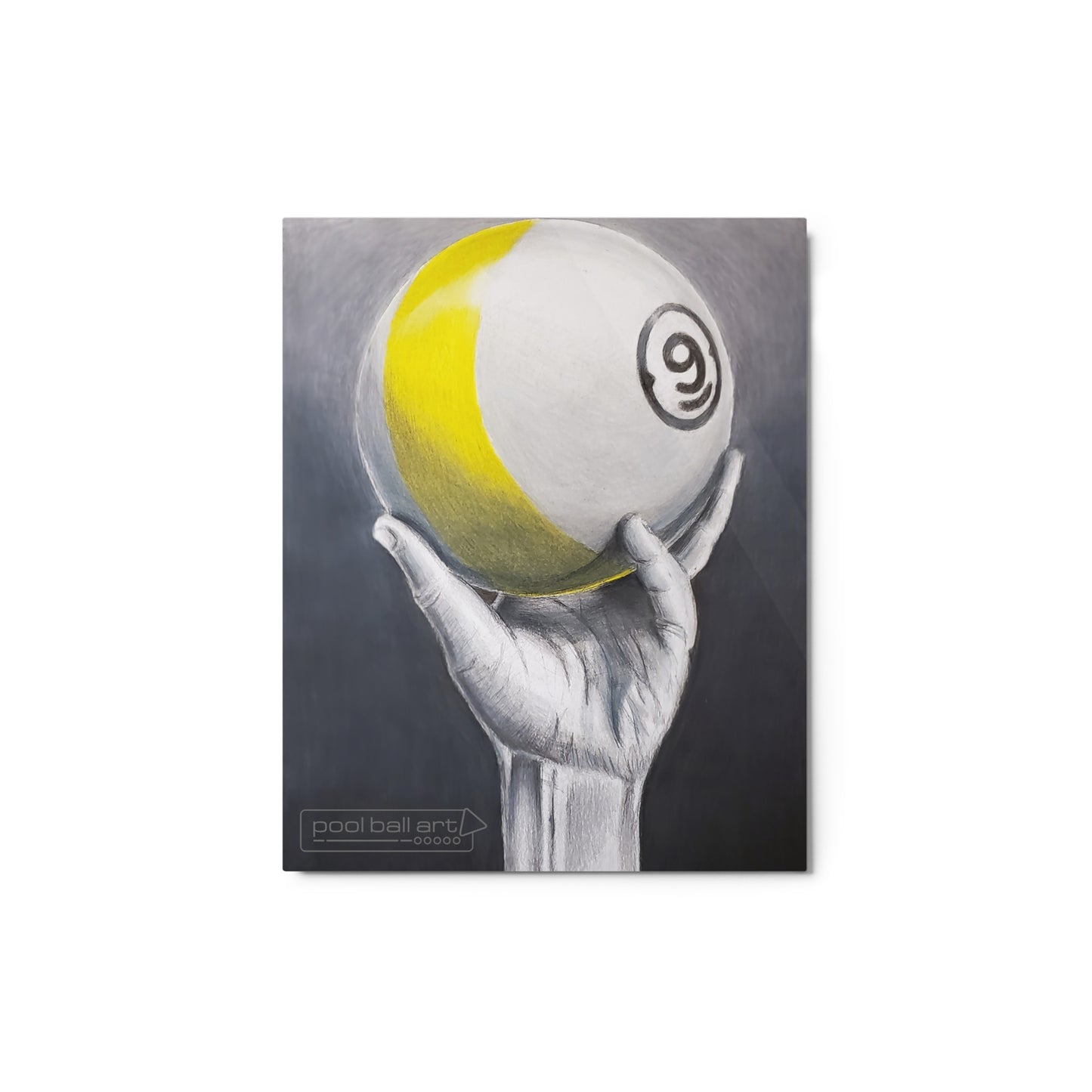 If Escher Played 9 Ball Metal prints