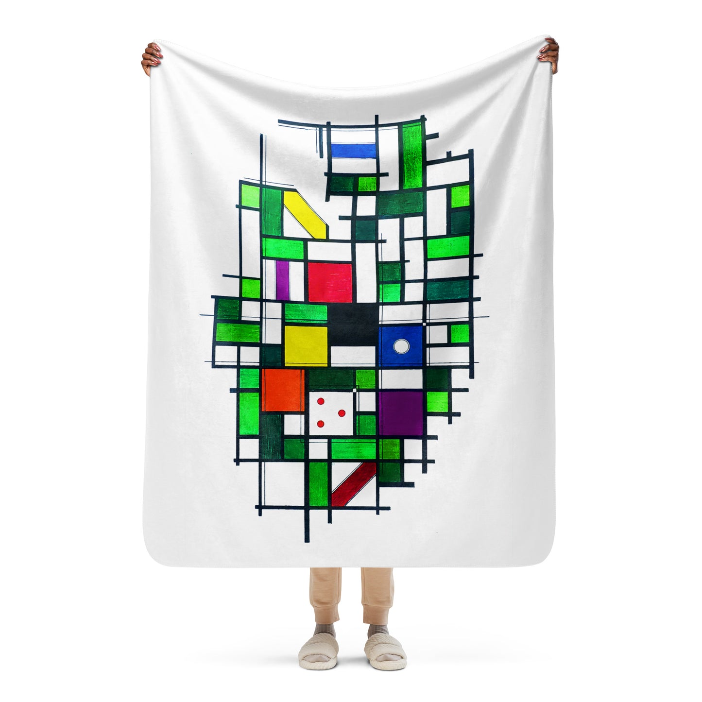 Mondrian One Pocket Sherpa blanket