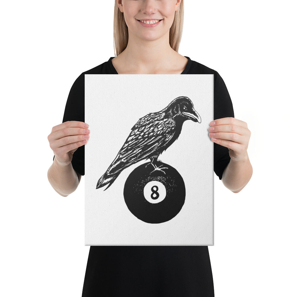 Quoth the Raven Eight Ball Canvas Print