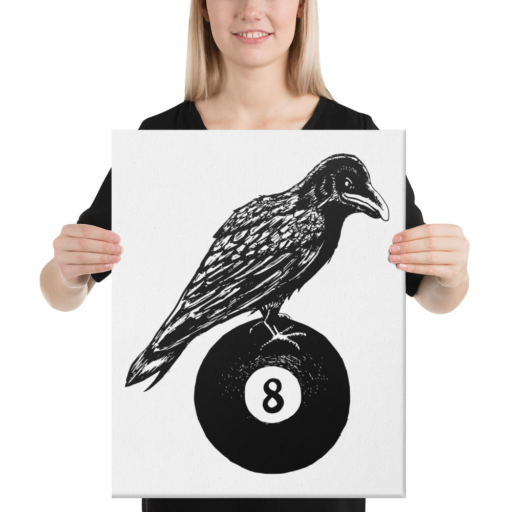 Quoth the Raven Eight Ball Canvas Print