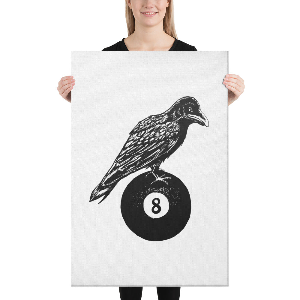 Quoth the Raven Eight Ball Canvas Print
