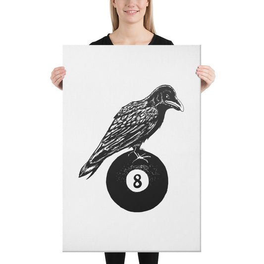 Quoth the Raven Eight Ball Canvas Print