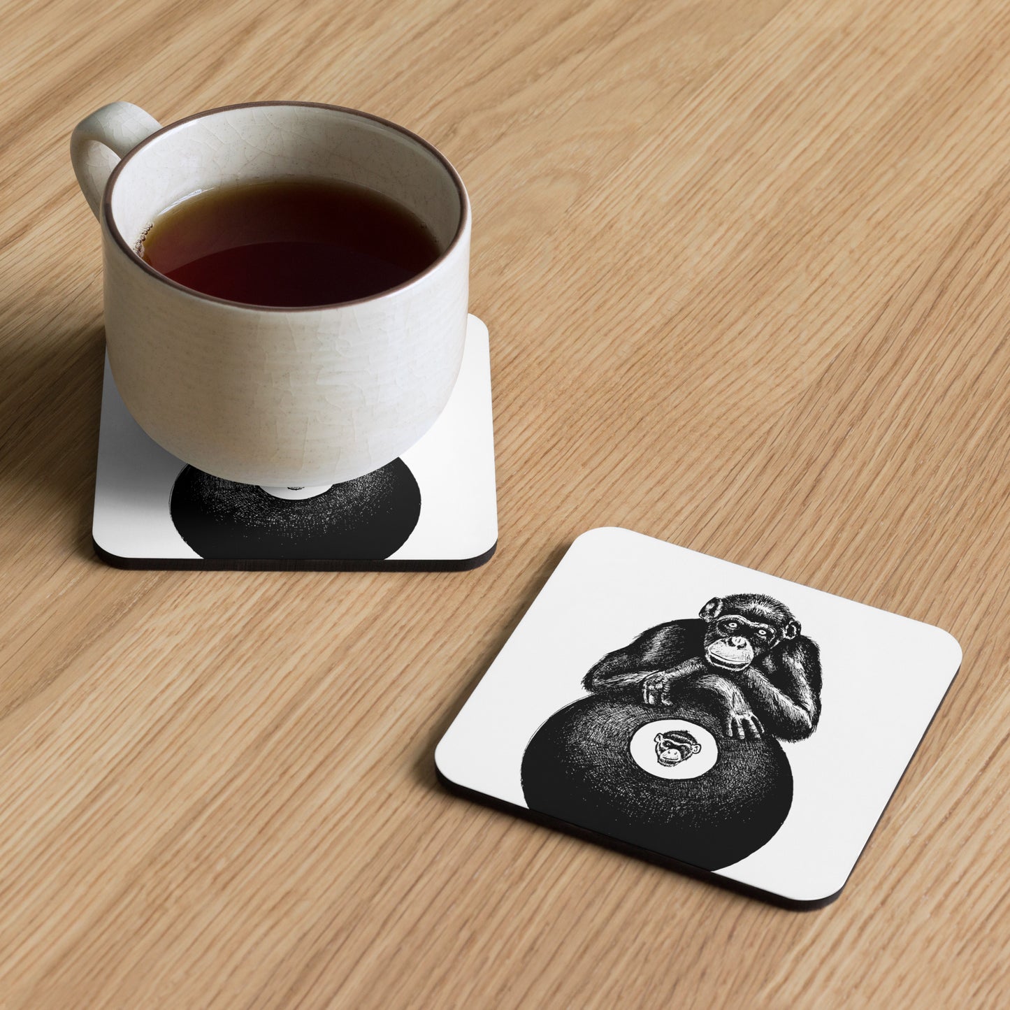 Ape Ball Cork-back coaster