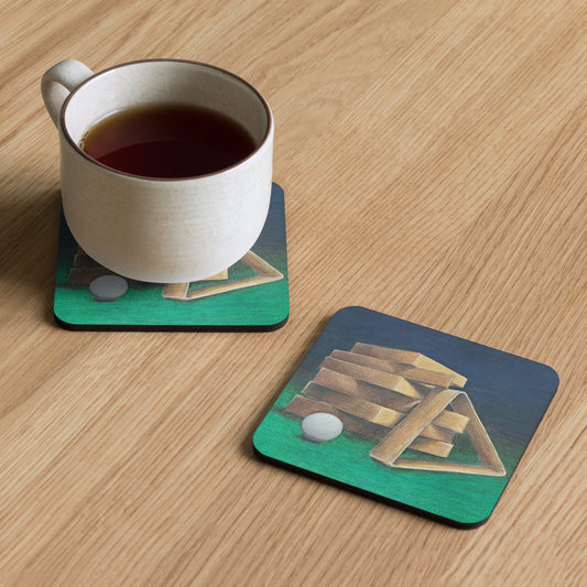 Stacks of Racks Cork-back coaster