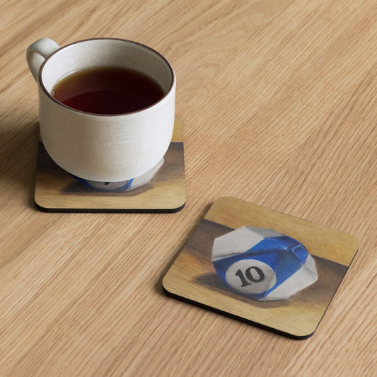 Ten Sided Ball Cork-back coaster