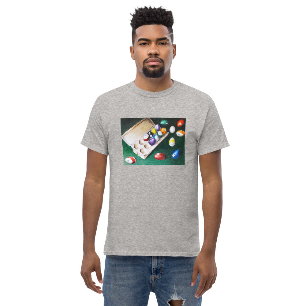 Pool Balls Shaped Like Eggs, Not Eggs Painted Like Pool Balls Heavyweight Tee