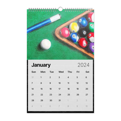 PoolBallArt 2024 Wall calendar