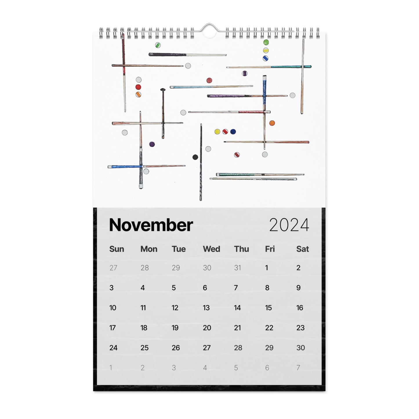 PoolBallArt 2024 Wall calendar