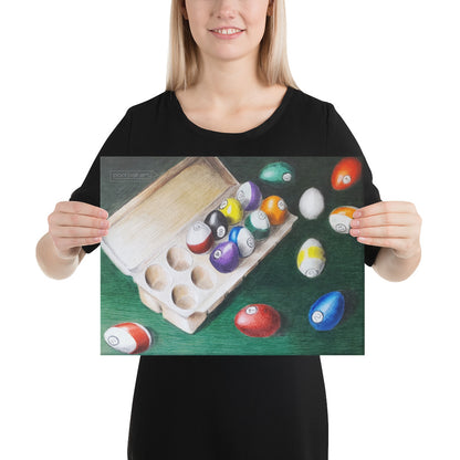 Pool Balls Shaped Like Eggs Canvas Print