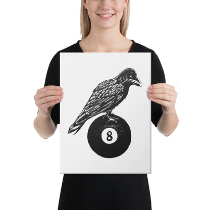Quoth the Raven Eight Ball Canvas Print