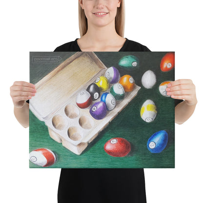 Pool Balls Shaped Like Eggs Canvas Print