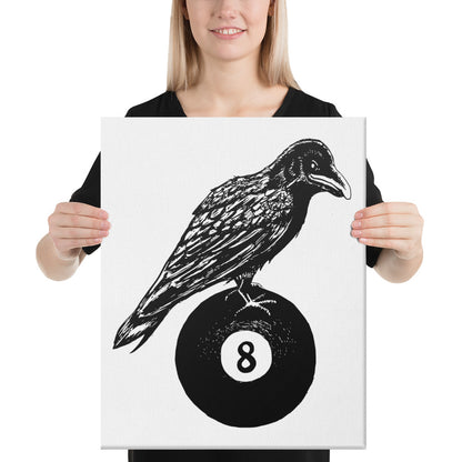 Quoth the Raven Eight Ball Canvas Print