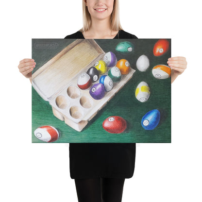 Pool Balls Shaped Like Eggs Canvas Print