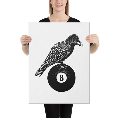 Quoth the Raven Eight Ball Canvas Print