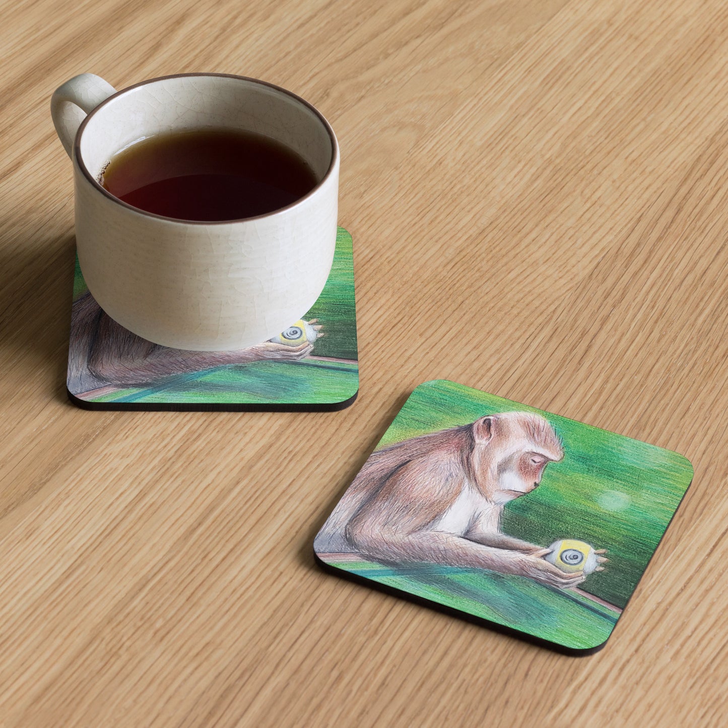 Planet of the 9 Balls Cork-back coaster