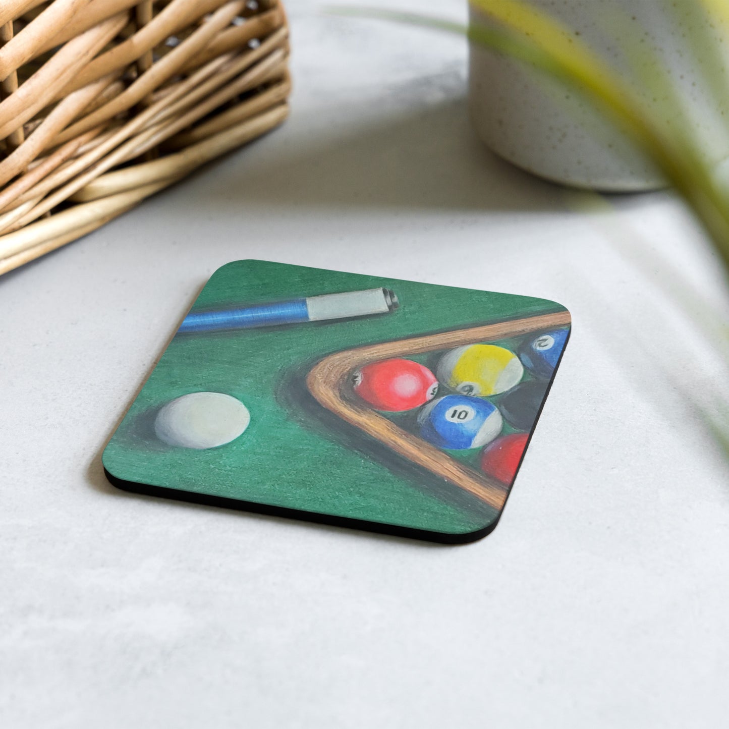 Eight Ball Rack - 4 Ways Cork-back coaster